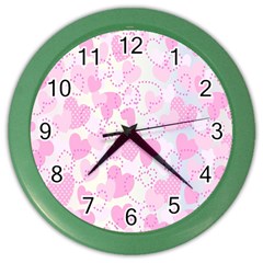 Valentine-background-hearts-bokeh Color Wall Clock by Zezheshop