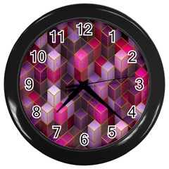 Cube-surface Wall Clock (black) by nateshop