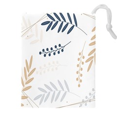 Flower-white Drawstring Pouch (5xl) by nateshop