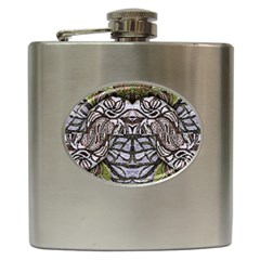 Liberty Inspired Embroidery Iv Hip Flask (6 Oz) by kaleidomarblingart