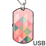 Illustration Pink Background Geometric Triangle Dog Tag USB Flash (One Side) Front