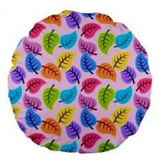 Pattern Illustration Background Abstract Leaves To Dye Large 18  Premium Round Cushions