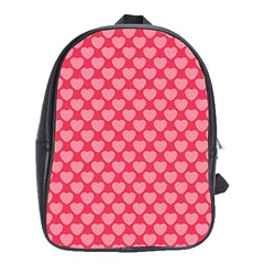 Valentine Lobe Hearts Background Seamless Tile School Bag (xl) by Wegoenart