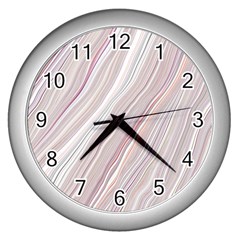 Illustration Marble Texture Marble Painting Stone Wall Clock (silver)