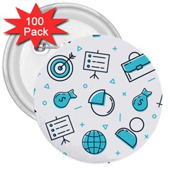 Pattern Business Graphics Seamless 3  Buttons (100 pack) 