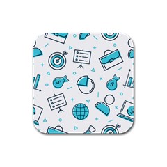 Pattern Business Graphics Seamless Rubber Square Coaster (4 Pack) by Wegoenart