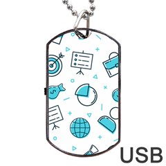 Pattern Business Graphics Seamless Dog Tag Usb Flash (two Sides) by Wegoenart