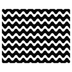 Illustration Black White Wave Pattern Wavy Halftone Double Sided Flano Blanket (medium) 