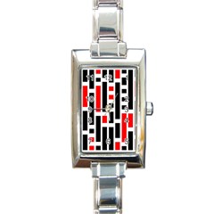 Illustration Background Geometric Pattern Rectangle Italian Charm Watch by Wegoenart