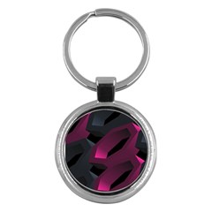 Illustration Hexagon Geometric Art Design Key Chain (Round)