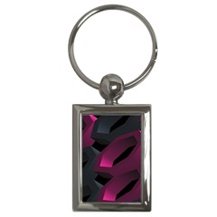 Illustration Hexagon Geometric Art Design Key Chain (Rectangle)