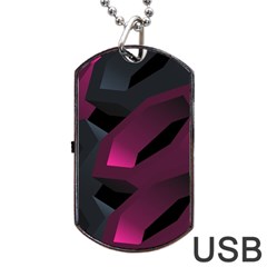 Illustration Hexagon Geometric Art Design Dog Tag USB Flash (One Side)