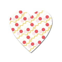 Line Patter Dots Dot Lines Decorative Heart Magnet by Wegoenart