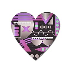 Illustration Background Abstract Geometric Heart Magnet by Wegoenart