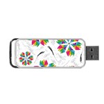 Illustration Colorful Flowers Floral Pattern Portable USB Flash (Two Sides) Back