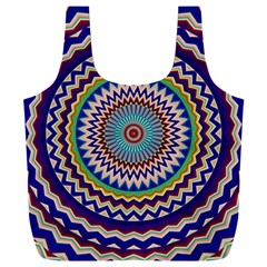 Illustration Kaleidoscope Geometric Circles Full Print Recycle Bag (xxl) by Wegoenart