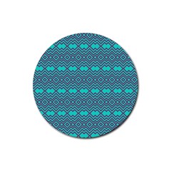 Chevron Zigzag Pattern Rubber Round Coaster (4 Pack) by Wegoenart