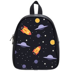 Cosmos Rocket Spaceships Ufo School Bag (small) by Wegoenart