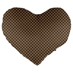 Brown Square Squares Template Background Diamond Pattern Large 19  Premium Flano Heart Shape Cushions