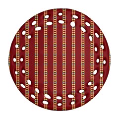 Illustration Template Background Red Strip Ornament (round Filigree) by Wegoenart