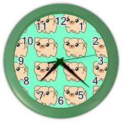 Puppy Pattern Wallpaper Dog Pet Color Wall Clock by Wegoenart