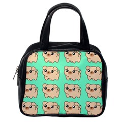 Puppy Pattern Wallpaper Dog Pet Classic Handbag (one Side) by Wegoenart