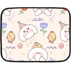 Chicken Dog Flower Sun Pattern Fleece Blanket (mini)