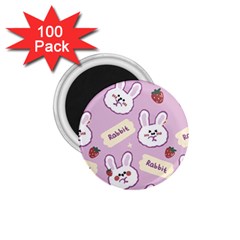 Illustration Rabbit Cartoon Background Pattern 1 75  Magnets (100 Pack) 