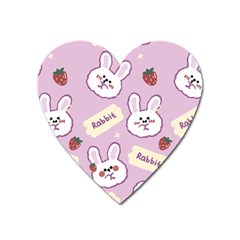 Illustration Rabbit Cartoon Background Pattern Heart Magnet