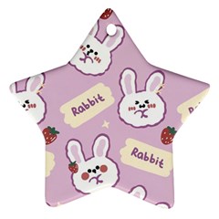 Illustration Rabbit Cartoon Background Pattern Star Ornament (two Sides) by Sudhe