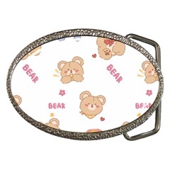 Illustrations Bear Cartoon Background Pattern Belt Buckles