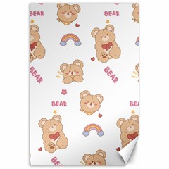 Illustrations Bear Cartoon Background Pattern Canvas 24  X 36 