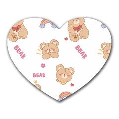 Illustrations Bear Cartoon Background Pattern Heart Mousepads