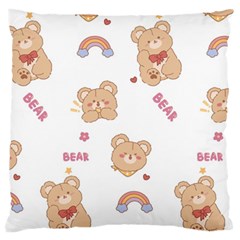 Illustrations Bear Cartoon Background Pattern Large Flano Cushion Case (two Sides) by Sudhe