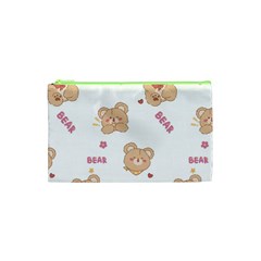 Illustrations Bear Cartoon Background Pattern Cosmetic Bag (xs) by Sudhe