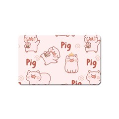 Pig Cartoon Background Pattern Magnet (name Card)