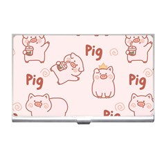 Pig Cartoon Background Pattern Business Card Holder