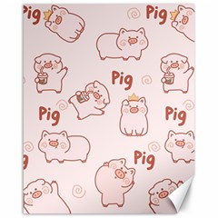 Pig Cartoon Background Pattern Canvas 16  X 20 