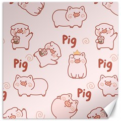 Pig Cartoon Background Pattern Canvas 20  X 20 