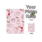 Pig Cartoon Background Pattern Playing Cards 54 Designs (Mini) Front - Heart5