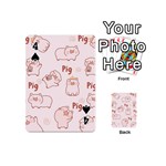 Pig Cartoon Background Pattern Playing Cards 54 Designs (Mini) Front - Spade4