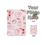 Pig Cartoon Background Pattern Playing Cards 54 Designs (Mini) Front - Heart10