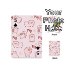 Pig Cartoon Background Pattern Playing Cards 54 Designs (Mini) Front - Spade5
