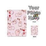 Pig Cartoon Background Pattern Playing Cards 54 Designs (Mini) Front - Diamond6
