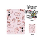 Pig Cartoon Background Pattern Playing Cards 54 Designs (Mini) Front - Spade6