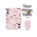 Pig Cartoon Background Pattern Playing Cards 54 Designs (Mini) Front - Club10