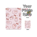 Pig Cartoon Background Pattern Playing Cards 54 Designs (Mini) Back