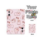 Pig Cartoon Background Pattern Playing Cards 54 Designs (Mini) Front - Spade8