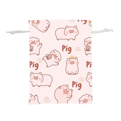 Pig Cartoon Background Pattern Lightweight Drawstring Pouch (m) by Sudhe