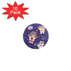 Girl Cartoon Background Pattern 1  Mini Magnet (10 pack) 